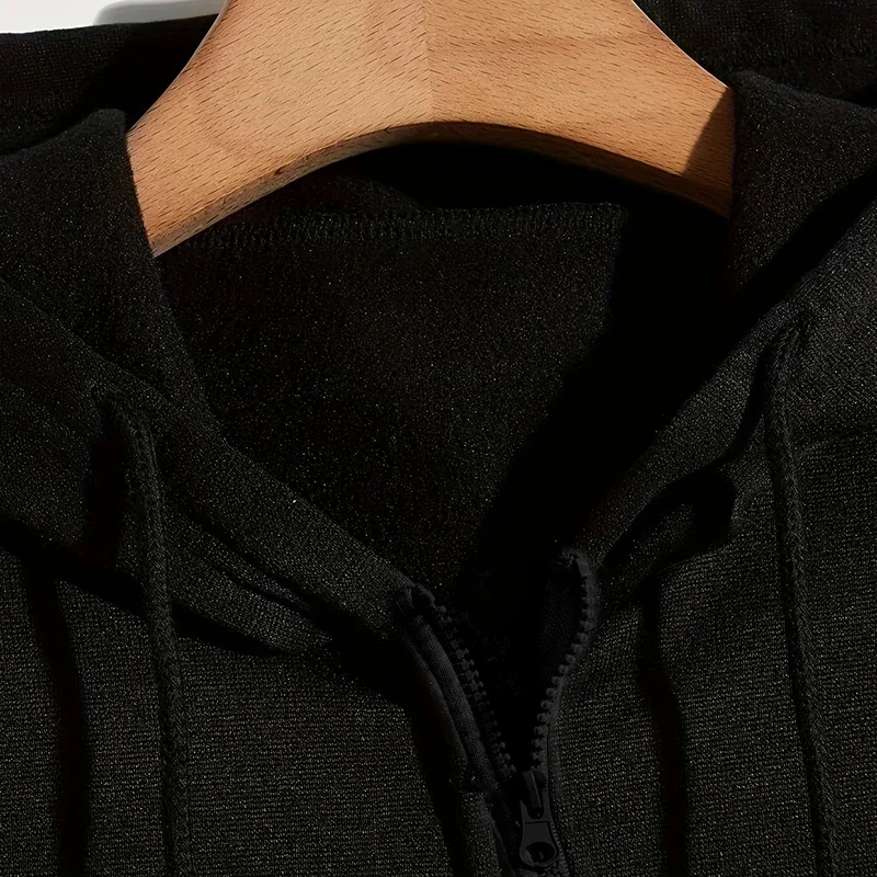 Men's New Autumn Winter Zipper Long Sleeve Hooded Casual Fashion Loose Fit Sportwear Sweatshirt with Anti - Odor for Sports - Image 6