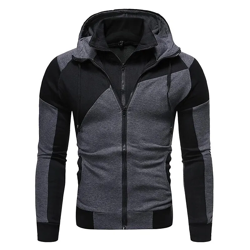 Men Hooded Fleece Zip Hoodie Men Thick Solid Color Sweatshirt Mens Casual Hoodies Sportswear Hooded Sweatshirts - Image 4