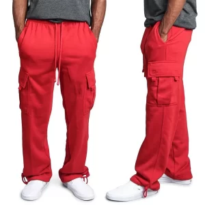 Men's Cargo Pants Loose Drawstring Sweatpants with Pockets Sports Straight Trousers Jogging Long Pants Hip Hop Streetwear