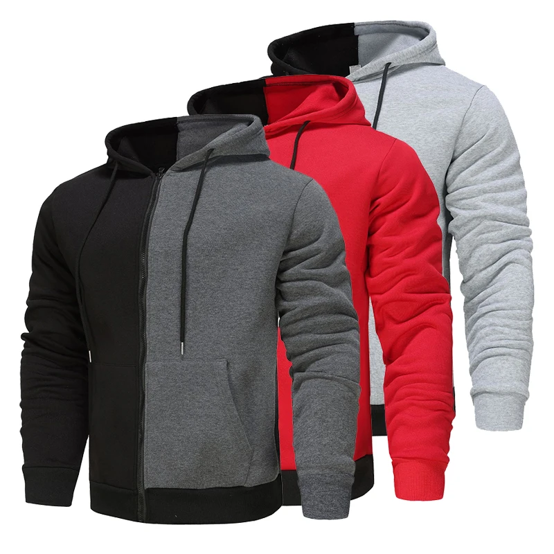 New Hoodie Men Sweatshirt Spring Autumn Casual Slim Full Sleeve Men Hoodies Sweatshirts Zipper HipHop Streetwear M 3XL