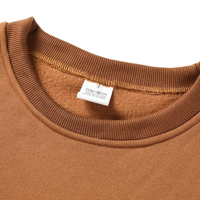 Men's New Crew Neck Solid Color Breathable Cotton Blend Sweatshirts Tops for Spring and Autumn Outdoor Jogging - Image 4