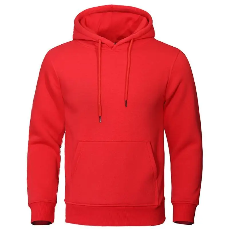 Winter Solid Color Men Hoodies Fleece Warm Mens Sweatshirt Fashion Men Fleece Warm Sweatshirt - Image 5