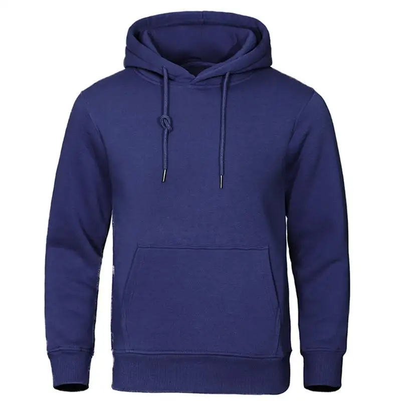 Winter Solid Color Men Hoodies Fleece Warm Mens Sweatshirt Fashion Men Fleece Warm Sweatshirt - Image 4