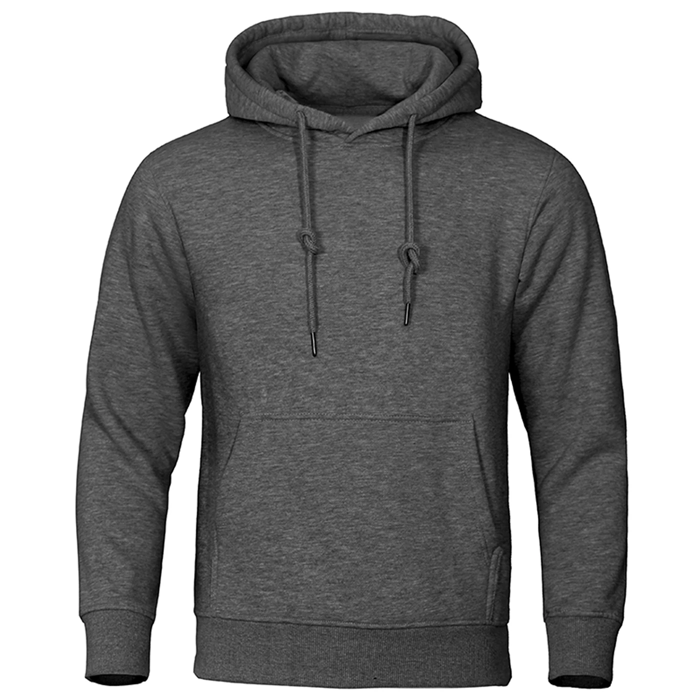 Winter Solid Color Men Hoodies Fleece Warm Mens Sweatshirt Fashion Men Fleece Warm Sweatshirt - Image 2