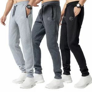 Men Elastic Running Training Pants Side Zipper Pockets Sport Trouser Jogging Sweatpants Basketball Gym Fitness Pants Man Sports