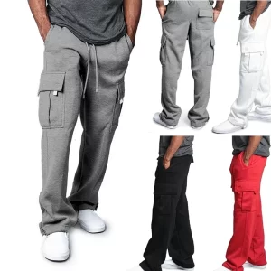 Loose Oversized Men's Anti - Drawstring Multi - Pocket Long Sweatpants Fit for Sports and Streetwear Joggers